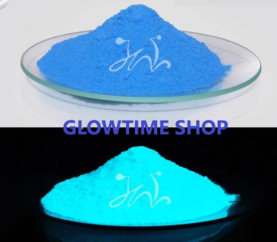 luminescent, Luminous- glow in the dark pigment! Mix with every transparet base- paint, varnish, epoxy ect. Glowing blue pigment