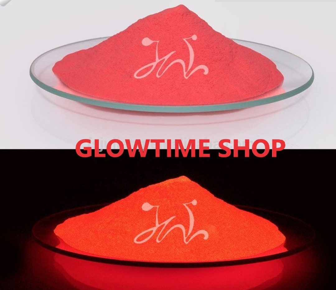 Red Shiny Powder Glow in the Dark Powder Pigment RED! Mix With Every Transparent Base ...