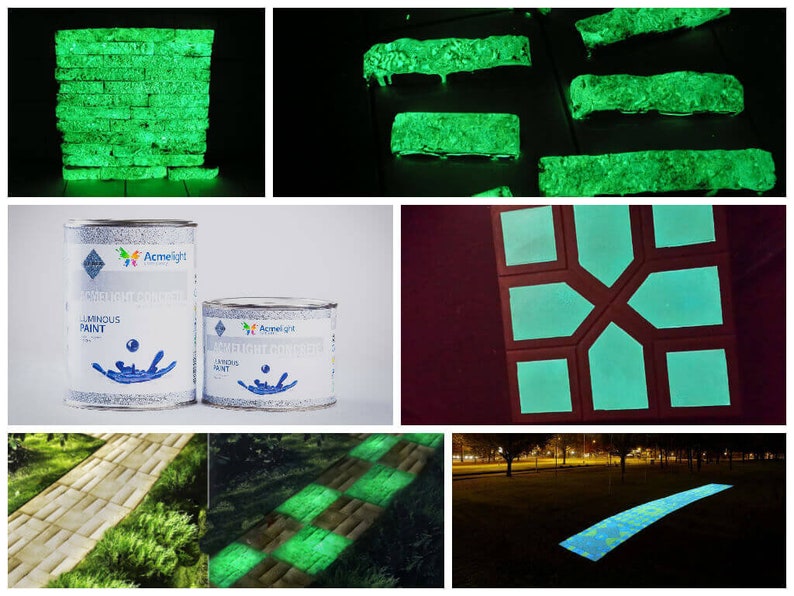 Glow in the dark CONCRETE paint for concrete like surfaces Etsy