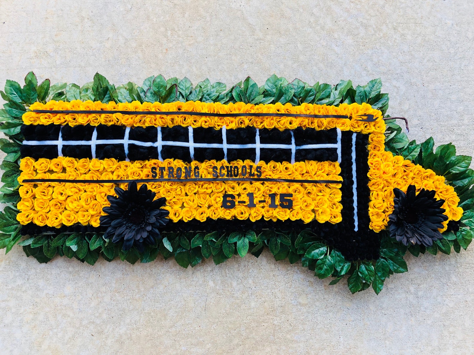 Custom Funeral Arrangement Flower School Bus Flower Etsy