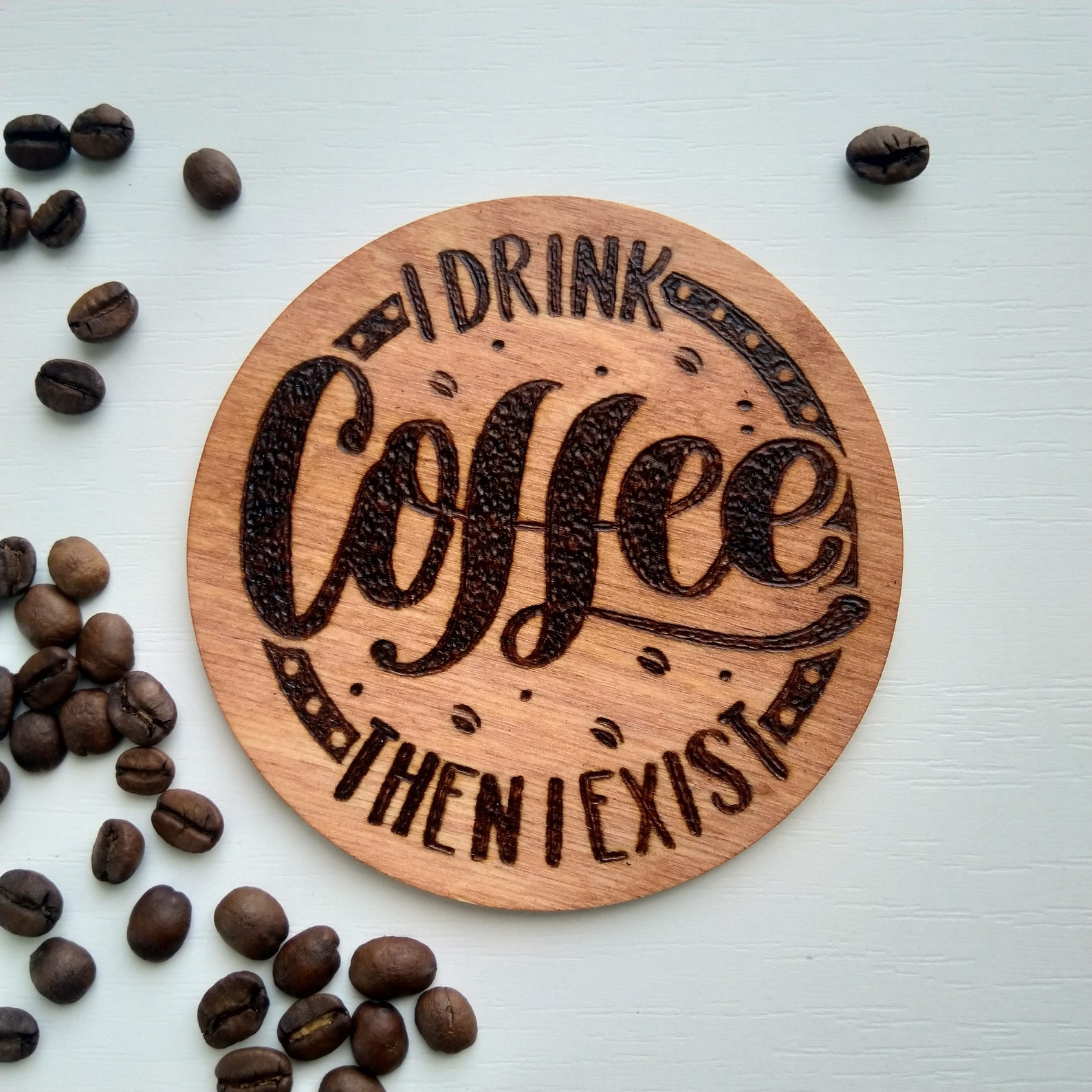 Wooden Coffee Mug Coaster Handcrafted Coasters Made From Etsy