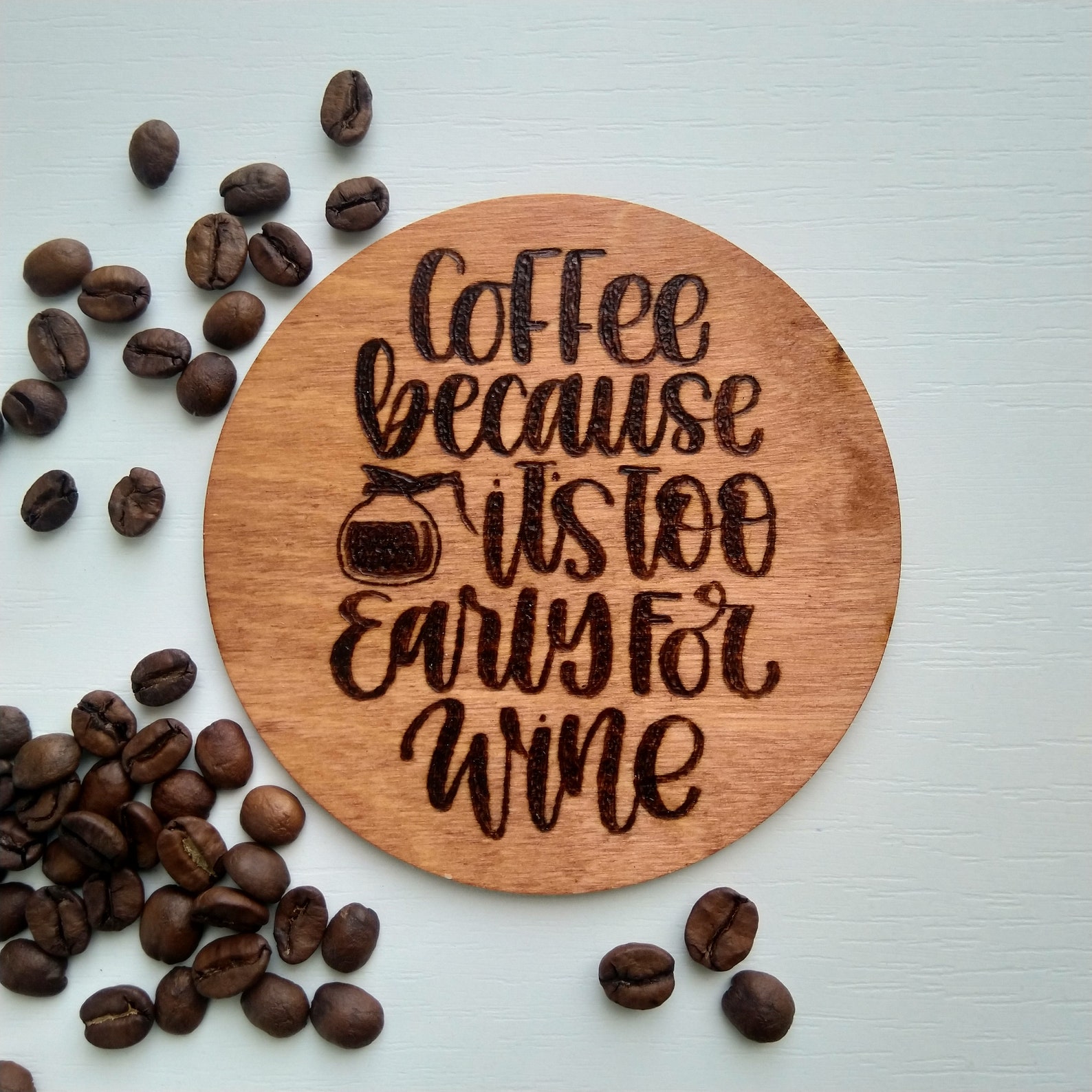 Wooden Coffee Mug Coaster coffee or Wine Etsy UK