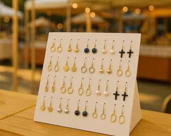 3D Printable Earrings Display Stand - Jewelry Holder STL File for Markets, Craft Fairs, Pop-Ups & Shops