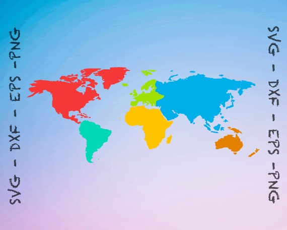 Download Continents Svg File Continents Clipart Continents Cricut Etsy