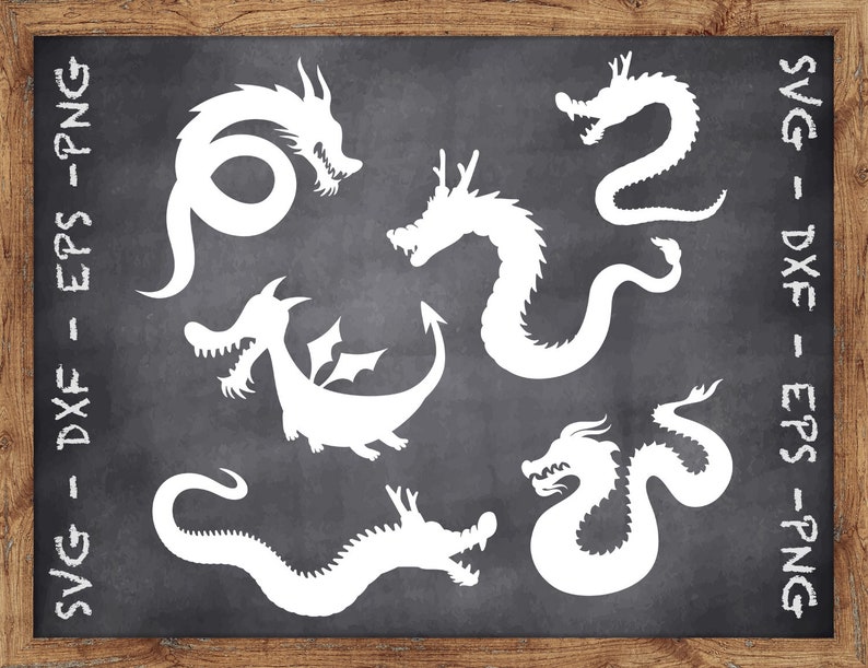 Download Dragon Cut File Dragon Svg File Dragon Cutting File Dragon Dxf Dragon Cricut Svg Dragon Clipart Dragon Silhouette Dragon Png Clip Art Art Collectibles