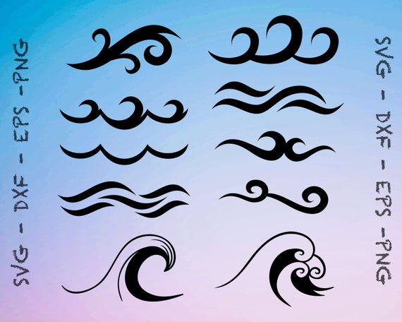 Download Wave SVG File Wave Cricut SVG Wave Silhouette Dxf Wave | Etsy