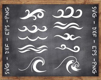 Wave SVG File - Wave Cricut SVG - Wave Silhouette Dxf - Wave DXF - Wave Clipart - Wave Cut File - Wave Vector - Wave Cutting File - Wave Png