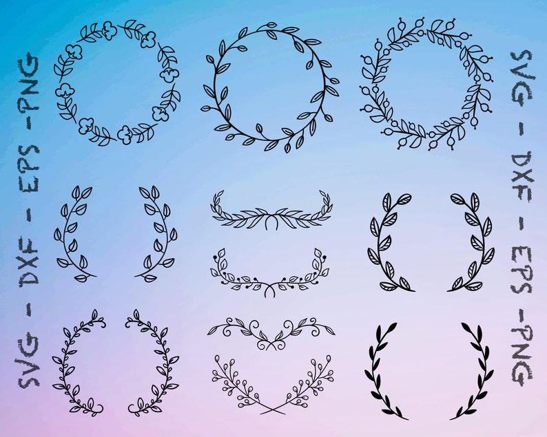 Download Wreath SVG File Wreath Clipart Png Wreath Cricut File | Etsy