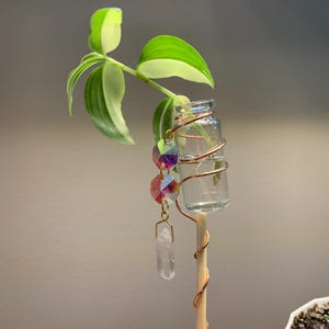 Limited edition medium electroculture gardening stakes with copper and crystals