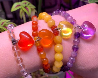 Liebe Charme Kristall Manifestation Armbänder (4 Stein Auswahl)