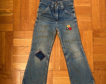 Jeans pour enfant des années 1970 par Wrangler - taille 6 Slim
