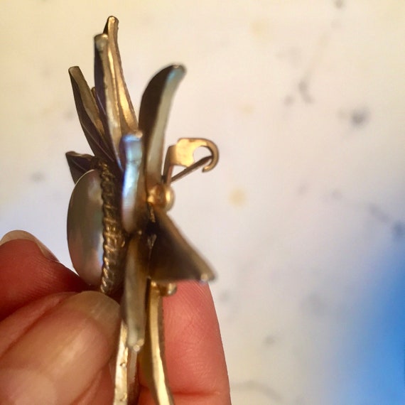 Large Starburst  Pin - Vintage silver and gold wi… - image 6