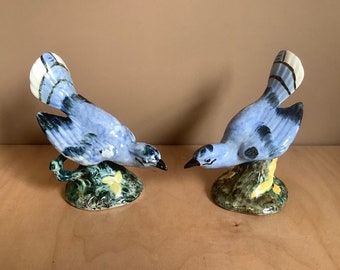 Vintage Stangl Pottery Blauhäher passendes Paar