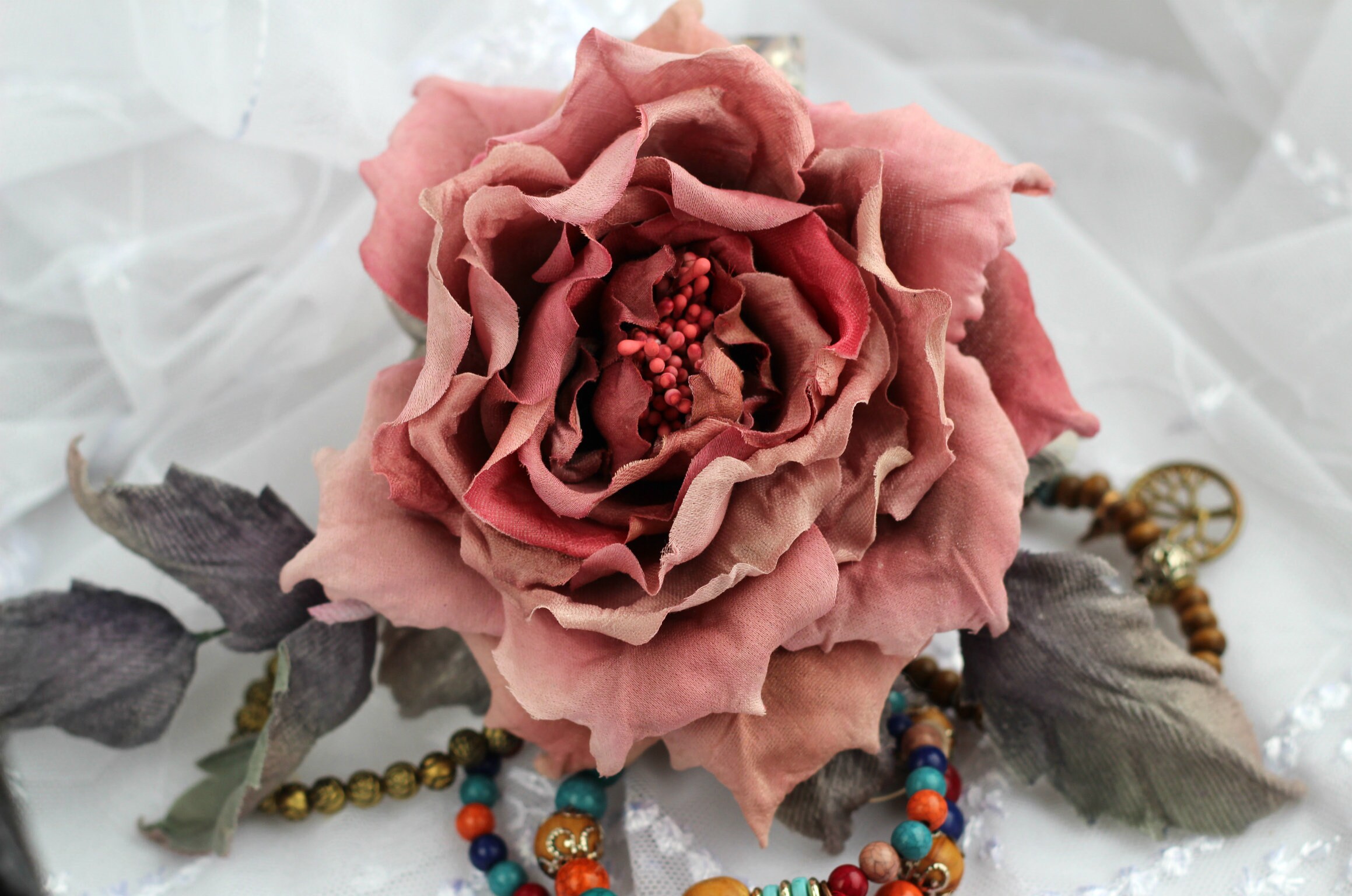 Brooch Rose Silk Flower BroochCoral Rose Flower Pink Rose Etsy