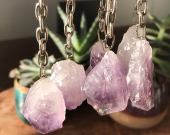 Amethyst Keyring with Silver keychain