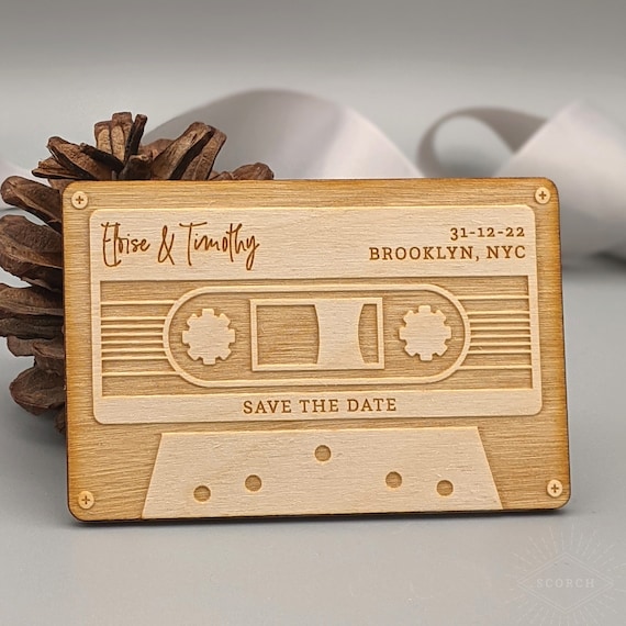 Cinta de cassette de madera personalizada