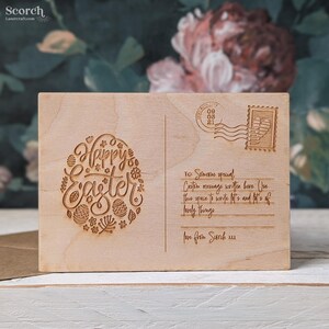 Buona Pasqua Cartolina personalizzata in legno
