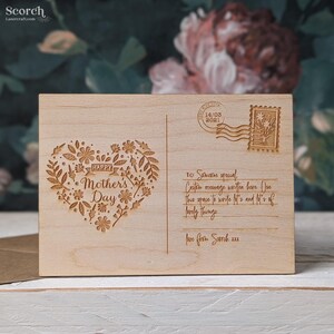 Carte postale coeur heureuse fête des mères