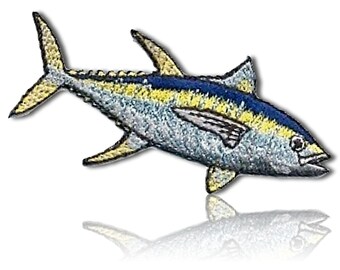 Realistic Yellow Fin Tuna Game Trophy Fish Embroidery Fishing Patch