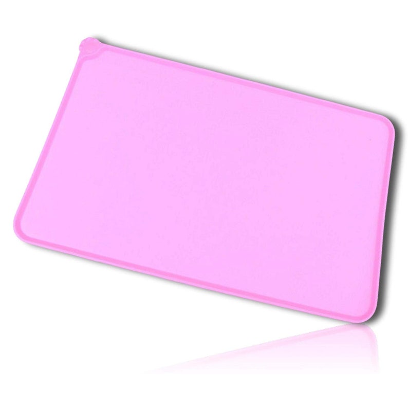 1 Unit Bright Pink Paw Print House Pet Dog Cat Animal Feeding Watering Bowl Dish Tapestry Mat Pad Waterproof Non-Slip Grip Table Placemats