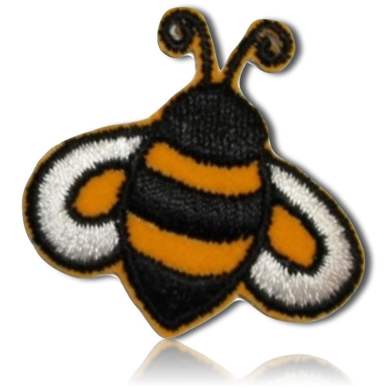 1.5 Inch Glue-On /& Iron-On Patch w Bumblebee Honey Bee Buzzing Flying Insect Bug Emblem Style 1 of Sew-On Custom Made Yellow, Black