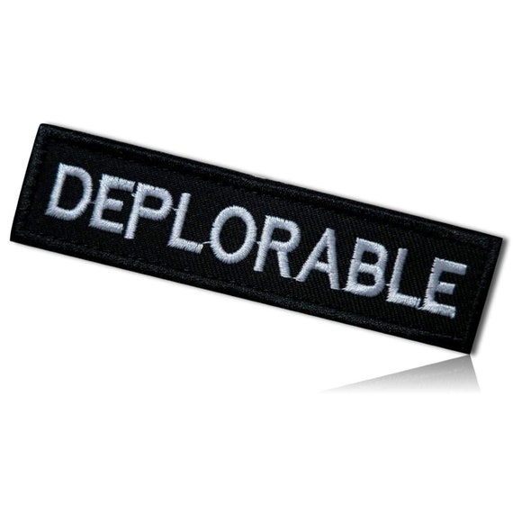 RED DEPLORABLE Patch 4/" X 1/" /"Hook /& Loop/" Back