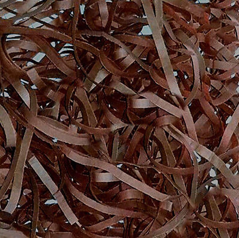 Custom /& Unique {2 Ounces} of Dark Brown Straight Cut Natural Fun Tone Festive Holiday Fall Autumn Style Shredded Gift Basket Filler Paper