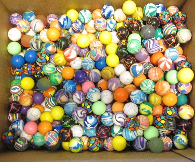 Multicolor {27mm} 288 Bulk Pack Mid-Size Super High Bouncy Balls Solid Stripes Striped Animal Zebra Water Color Patterns Patterned Style