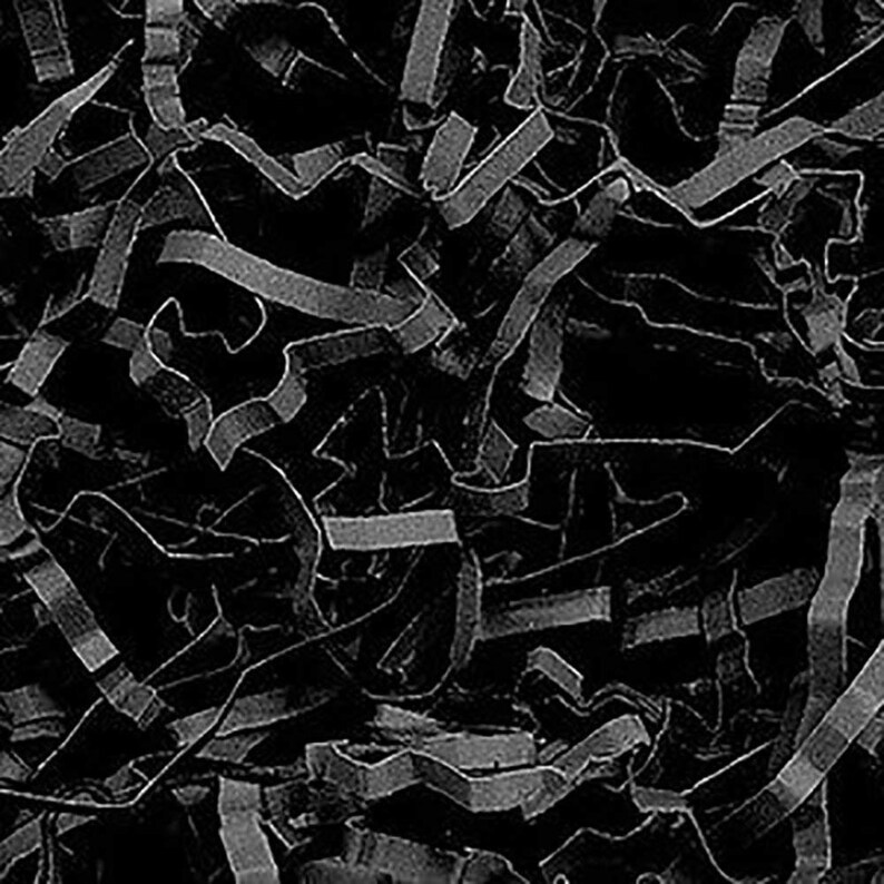 Custom /& Unique {4 Ounces} of Black Straight Cut Simple Decorative Deep Space Galaxy Night Sky Tone Style Shredded Gift Basket Filler Paper