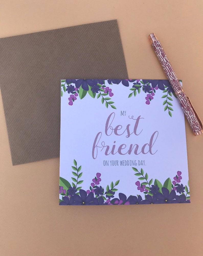 To My Best Friend On Your Wedding Day Card Happy Wedding Day Etsy