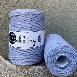 IRIS, 5mm Single Twist Bobbiny macrame Yarn, for macrame and fiber Art. GORGEOUS new release for Spring 2022.