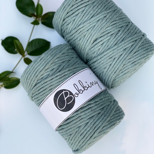 LAUREL 5mm Makramee Garn, ein wunderschönes frostgrünes Garn, Single Twist String für Makramee und andere Kunstfasern. Jetzt entdecken!