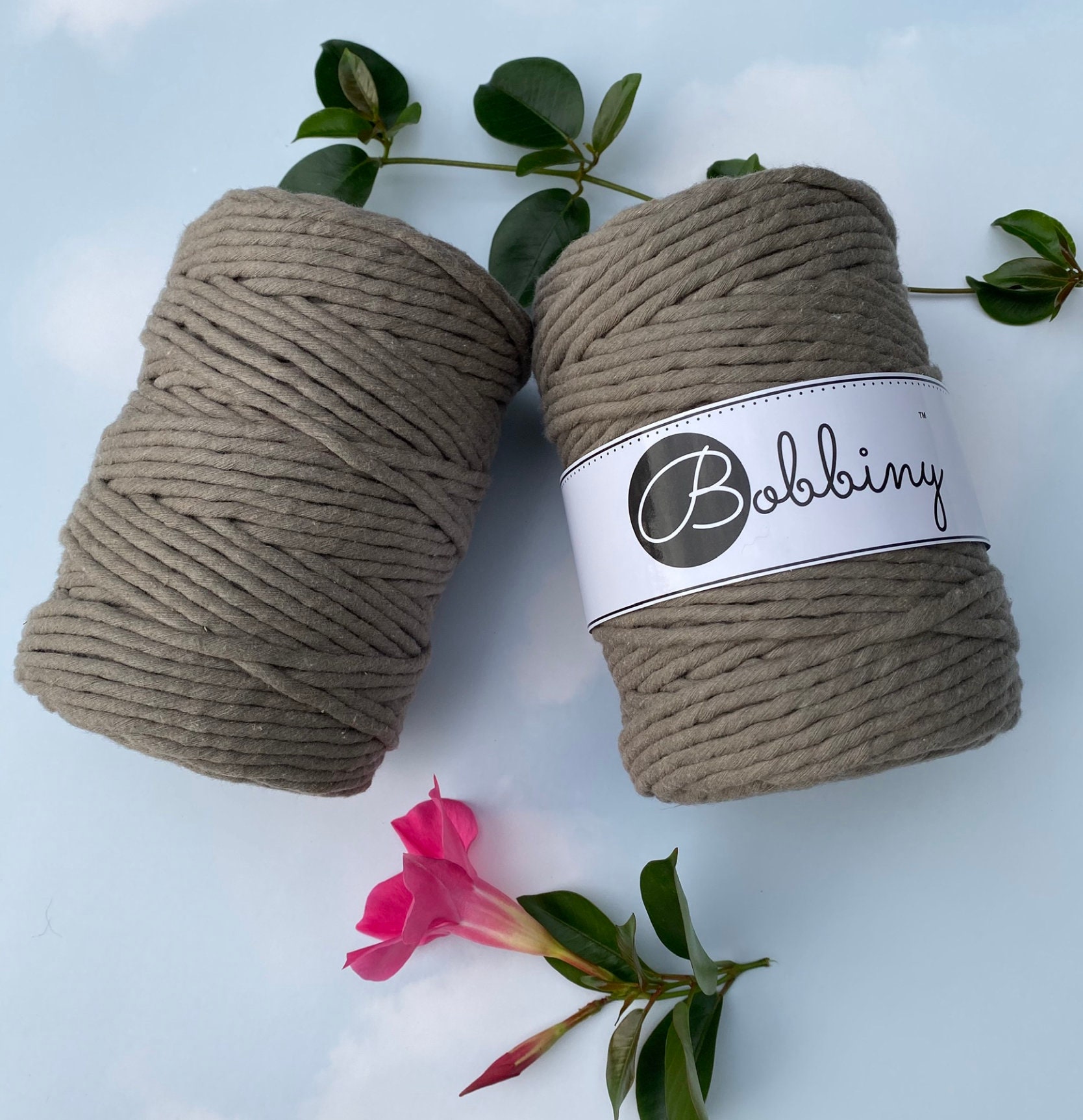 COFFEE Bobbiny 5mm Single Twist Cotton String for Macrame and Etsy