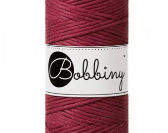 WINE RED, 3mm Single Twist Bobbiny macrame Yarn, for macrame and fiber Art. GORGEOUS limited release!