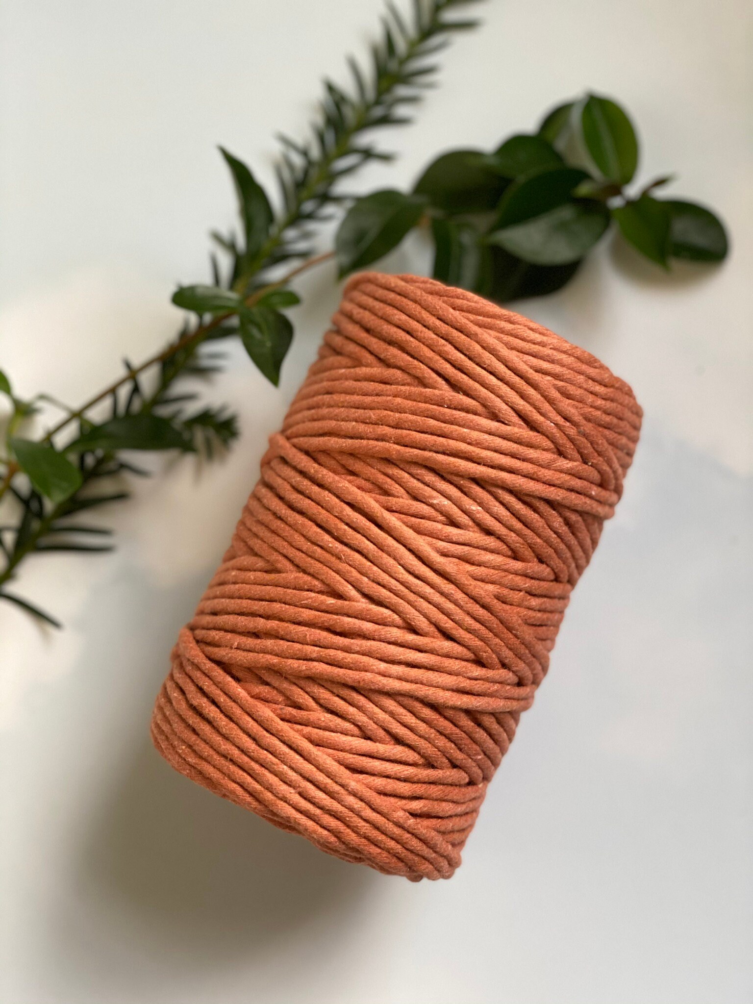 TERRACOTTA 5mm Single Twist Cotton String by Bobbiny for Etsy