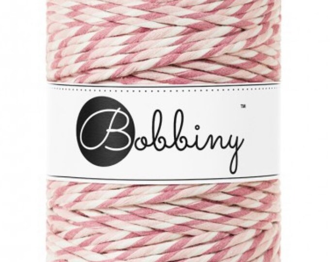 MAGIC PINK, a gorgeous limited edition blend by Bobbiny 5mm Single Twist Cotton String! for macrame and weaving