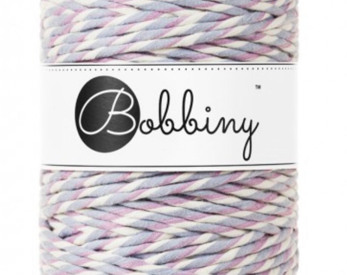 MAGIC IRIS, a gorgeous limited edition blend by Bobbiny 5mm Single Twist Cotton String! for macrame and weaving