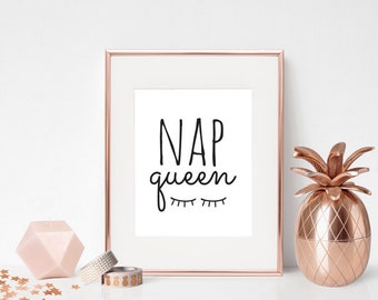 8x10 Nap Queen Printable Wall Art, Nap Queen Print, Nap Queen, Bedroom Wall Art, Home Decor, Bedroom Print, Decor, Instant Download, PDF