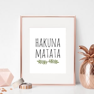8x10 Hakuna Matata Printable Wall Art, No Worries, Hakuna Matata Sign ...