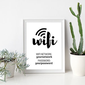 8x10 Wifi Password Printable, Printable Wall Art, Wifi Password Sign, Wifi Password, Wifi Sign Printable, READ DESCRIPTION