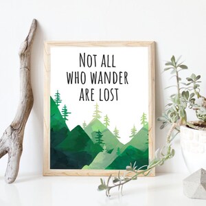 8x10 Not All Who Wander Are Lost Printable Wall Art, Travel Quotes ...