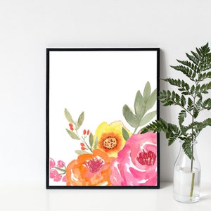 8x10 Floral Printable Wall Art, Floral Print Wall Art, Flowers ...