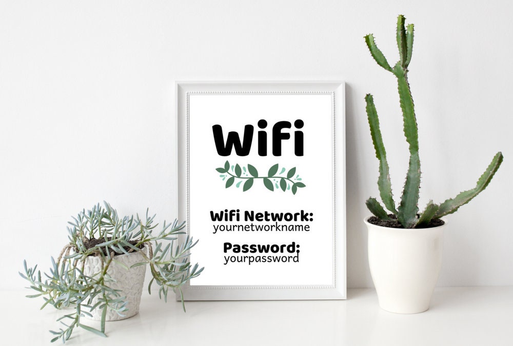 8x10 Wifi Printable Wifi Printable Sign Wifi Sign Wifi Password PDF 8x10 Wifi Printable Wifi Printable Sign Wifi Sign Wifi Password PDF
