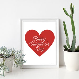 8x10 Happy Valentine&#39;s Day Printable Wall Art, Valentine&#39;s Day Decor, Seasonal Wall Art, Instant Download Digital Art