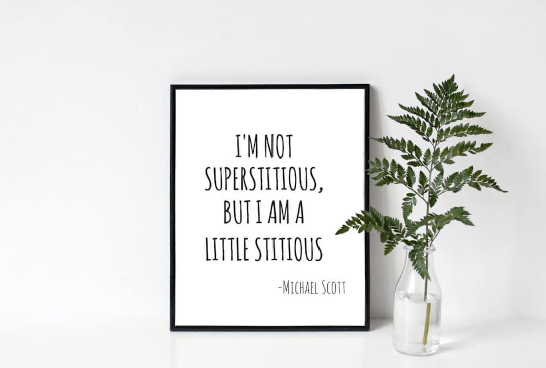 8x10 I'm Not Superstitious but I Am A Little Stitious Printable Wall