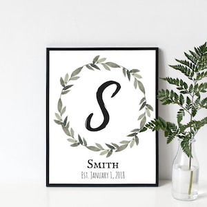 8x10 Established Sign, Established Family Sign, Last Name Printable, Printable Wall Art, PDF, Instant Digital Download, READ DESCRIPTION