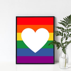 8x10 Pride Heart Printable LGBTQ Happy Pride Celebrate - Etsy