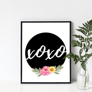 8x10 Xoxo Wandkunst, Xoxo Wandkunst, Xoxo Zeichen, Xoxo Druck, Xoxo Wanddekor, Wohnkultur, Sofortiger Download druckbare Kunst, PDF