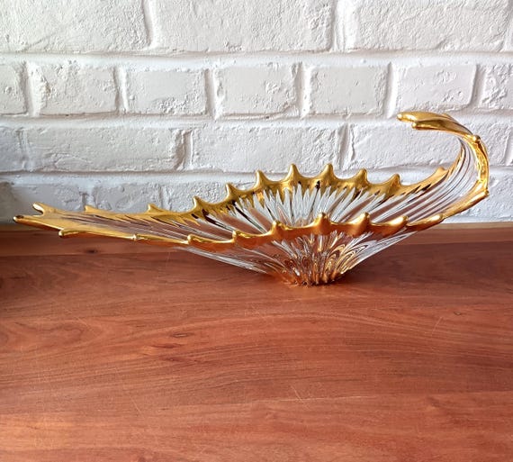 Vintage gilded fruit bowl, Bayel style, France