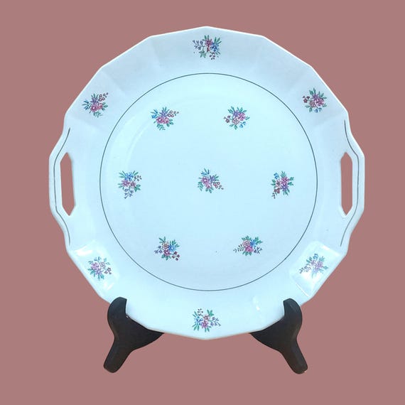 Porcelain dish with floral pattern, Porcelor Ceranord (Saint Amand) France, vintage